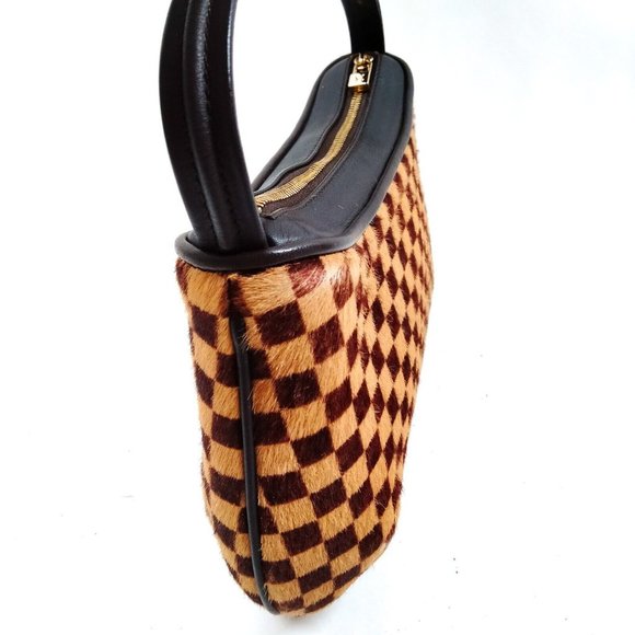❌❌❌SOLD❌❌❌Auth Louis Vuitton Tigre Damier Sauvage Pony Hair Pouchette Handbag - Picture 3 of 9
